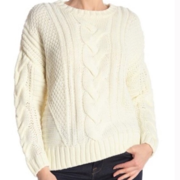 One A Sweaters - One A Ivory Cable Knit Sweater